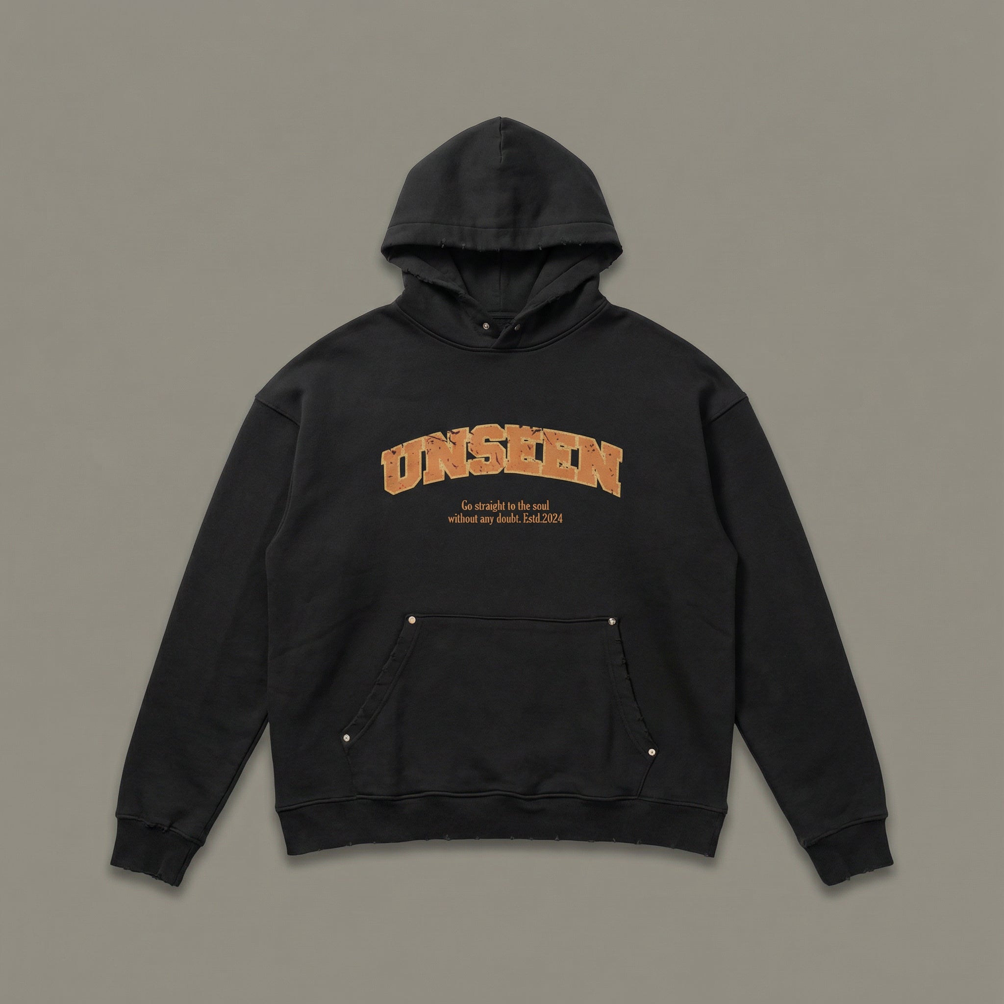 PROMO UNSEEN HOODIE - WASHED BLACK .